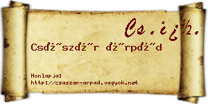 Császár Árpád névjegykártya