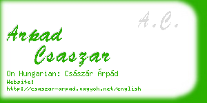 arpad csaszar business card